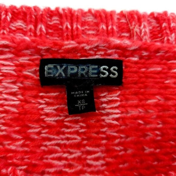 Express Pink Cable Knit Sweater XS Wool Acrylic Round Neck Pullover - Picture 4 of 6